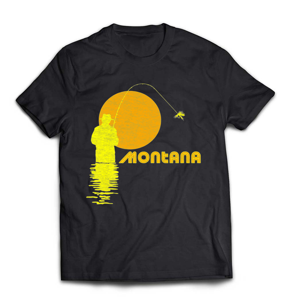 Montana Fly Fishing Distressed Retro T-Shirt: Celebrate Your Angling Adventure